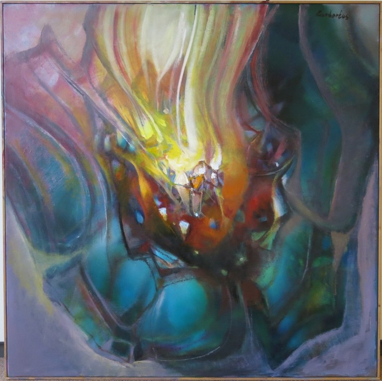 Lambertus de Jong: Olieverf op doek, Zonder titel - Ingelijst (groot) verkocht voor € 200!