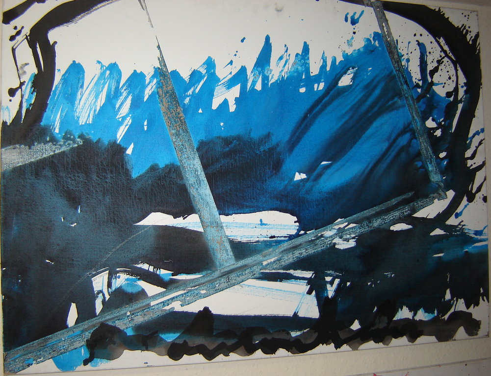 Anton Heyboer - Vinkevener - ecoline op doek - vanaf 1 euro !!! verkocht voor € 220!