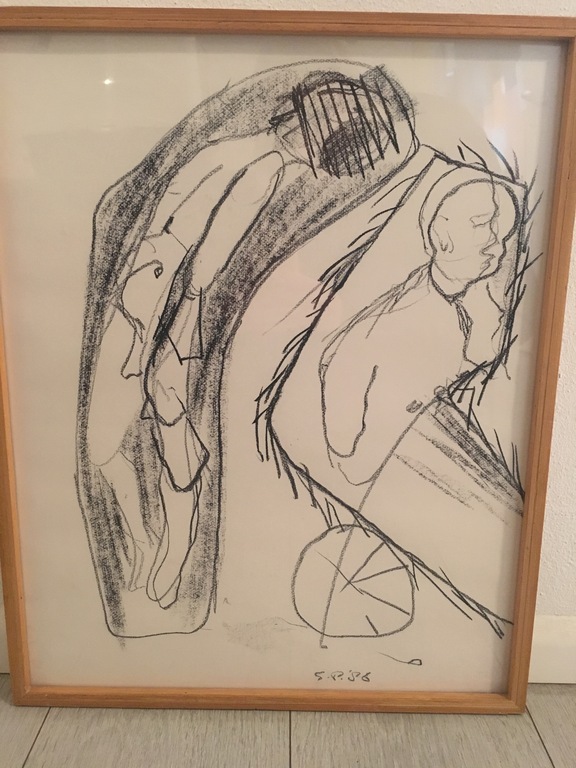 Simon Posthuma, Abstracte figuratie getekend met zwart krijt  kopen? Bied vanaf 1!