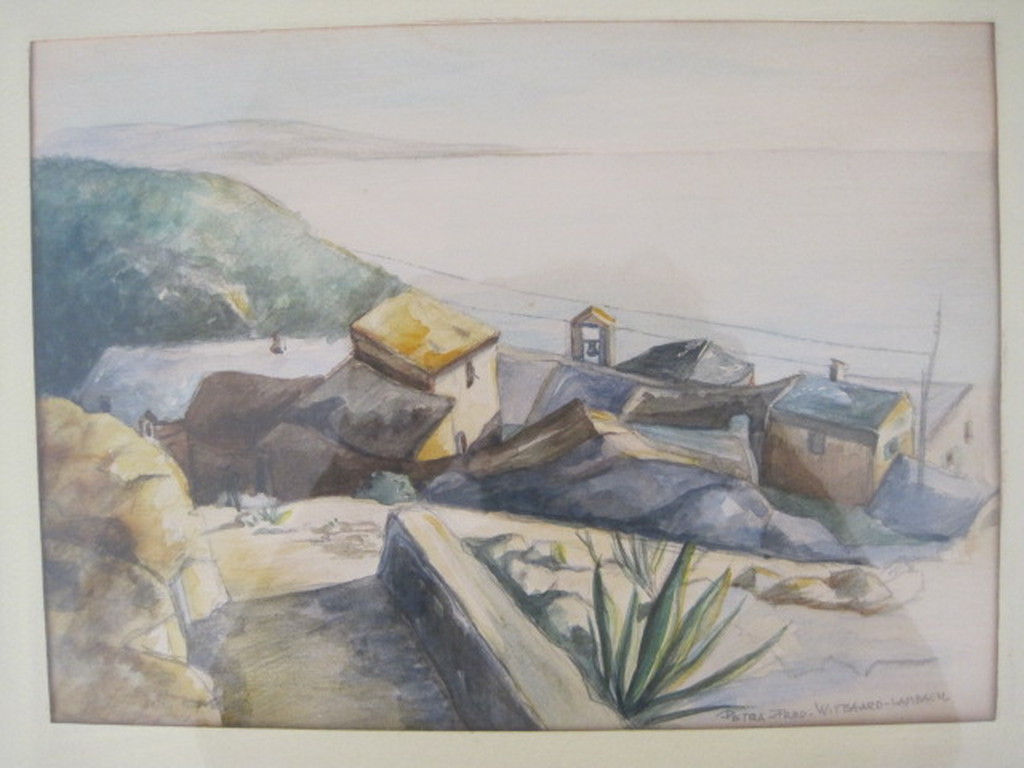 Fred(die) Witbaard en Petra Hambach, Aquarel, Eze aan de Franse riviera kopen? Bied vanaf 1!