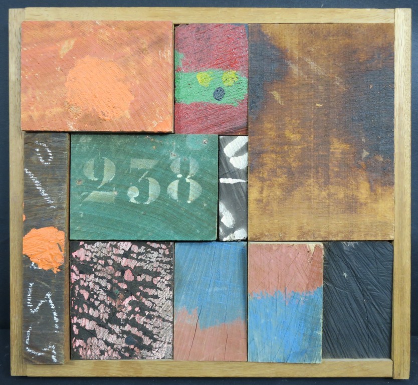 Christiaan Paul Damste: Collage van beschilderd hout, Z.T. verkocht voor € 550!