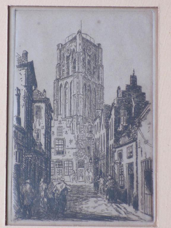 Martin van Waning, Stadsgezicht Brielle, Ets verkocht voor € 45!