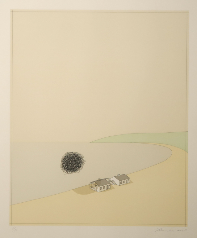 Jeroen Henneman: Zeefdruk, Twee huisjes op het strand kopen? Bied vanaf 35!