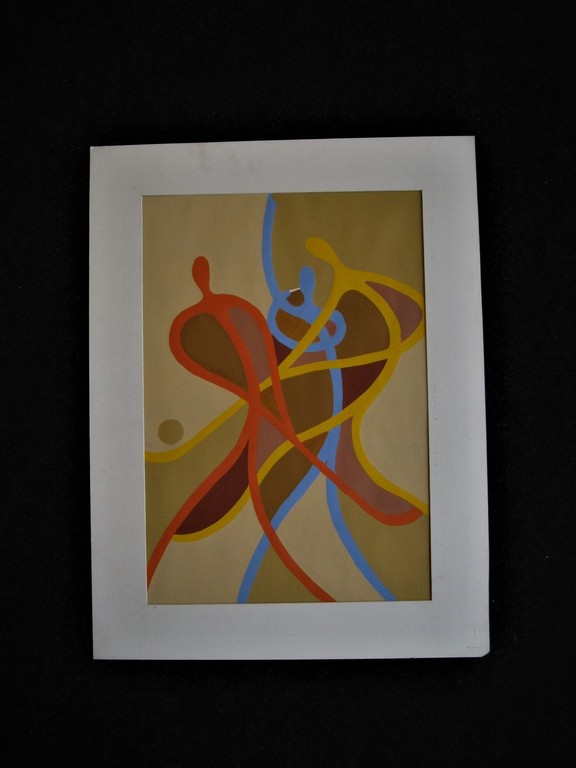 Mooie expressionistische Mateo v/d Heuvel Gouache "eenwording" gesigneerd kopen? Bied vanaf 1!