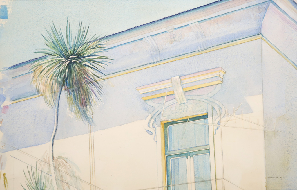 Willem Smorenburg: Aquarel, Italiaans huis met palm verkocht voor € 35!