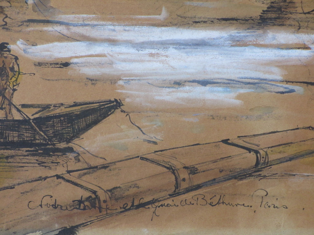 M.Soutine, Parijs' stadsgezicht aan de Seine, Gemengde techniek kopen? Bied vanaf 80!