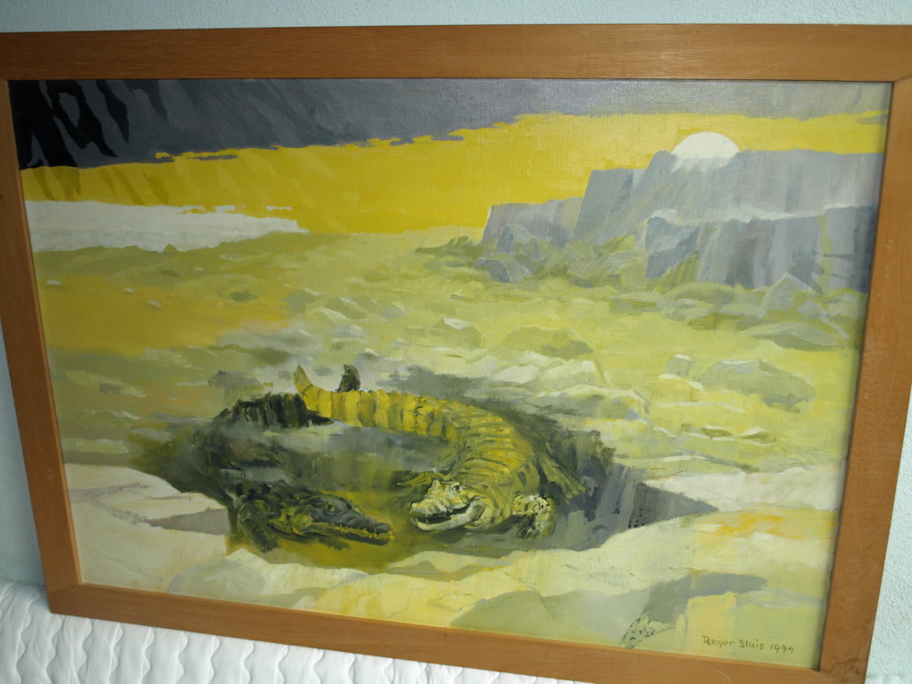 Reijer Sluis – Acryl op canvas - Krokodillen – Gesigneerd – 1994 – Groot  kopen? Bied vanaf 1!