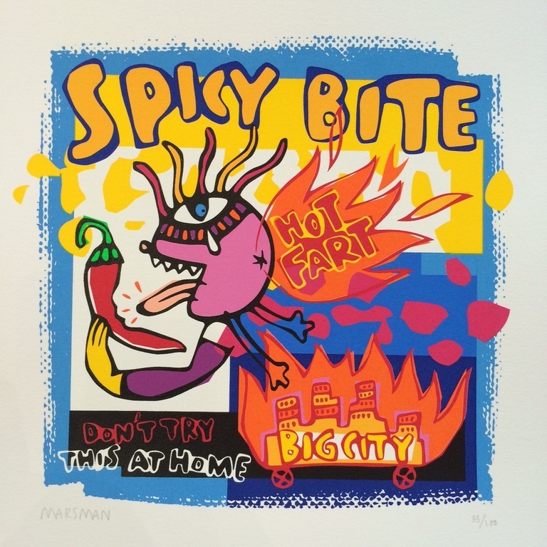JEAN PAUL MARSMAN  Zeefdruk  SPICY BITE  Handgesigneerd kopen? Bied vanaf 25!
