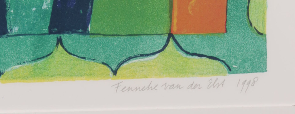 Fenneke van der Elst: Litho, Stilleven XX - Ingelijst kopen? Bied vanaf 20!