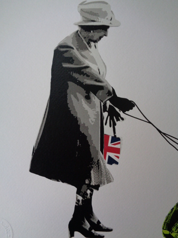 GROTE Fine Art Print,"Queen Dog ", GESIGNEERD en COA, genummerd A/P of 1 t/m 100 kopen? Bied vanaf 1!