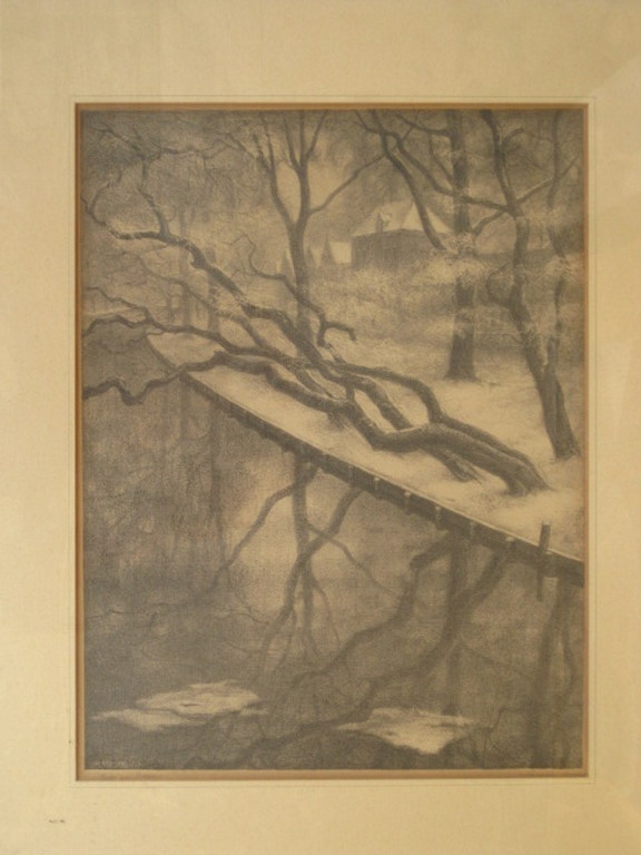 Originele Jan Visser 1920 Ets "Winter aan het Singel te Haarlem" gesigneerd  kopen? Bied vanaf 1!