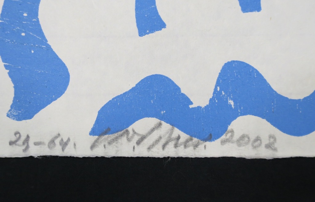 Carel Visser: Houtsnede op rijstpapier, Zonder titel (blauw) kopen? Bied vanaf 80!