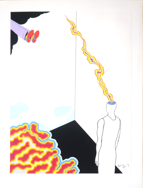 Frans van Eijk: Inkt tekening met acryl op papier, Zonder titel kopen? Bied vanaf 35!