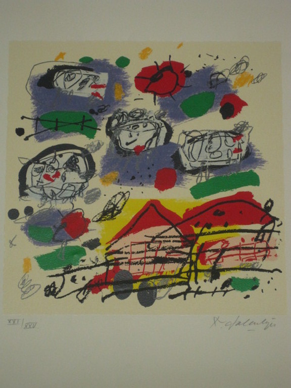 Kees Salentijn (1947-)litho "Hollands landschap" kleine oplage!! 21/25 gesignee  verkocht voor € 37!