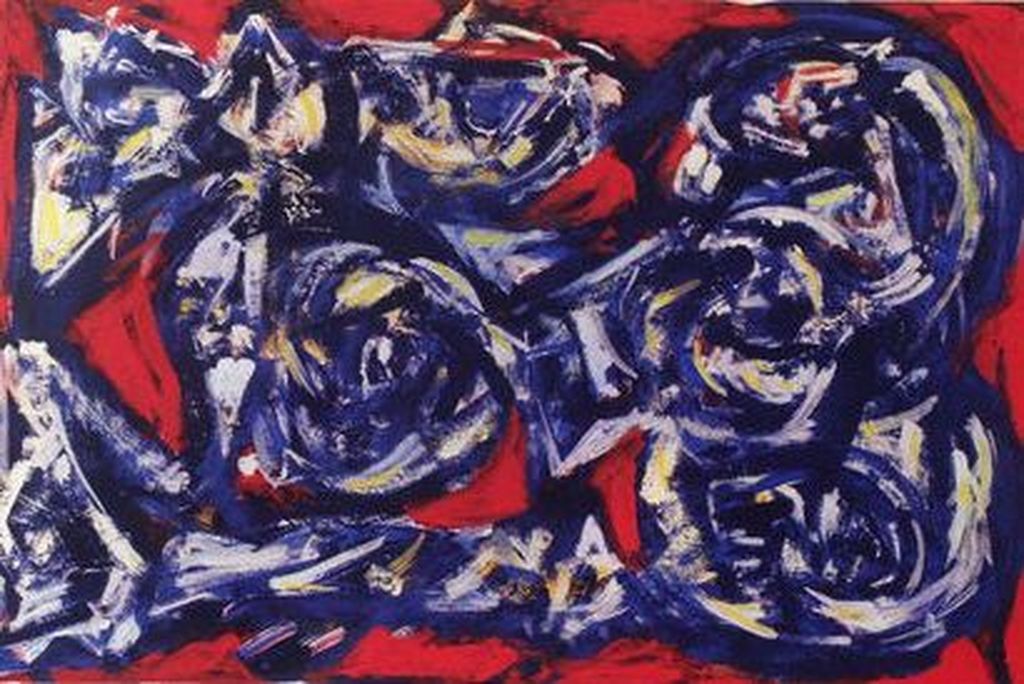 WOLVECAMP, Gelimiteerde en HANDGESIGNEERDE Zeefdruk Abstracte compositie 1991 kopen? Bied vanaf 199!
