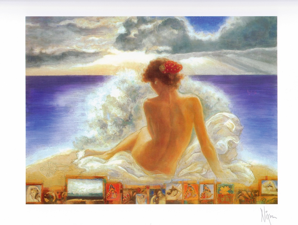 Peter Nixon, kleurenlitho,Venus Anadyomene 2013 verkocht voor € 80!