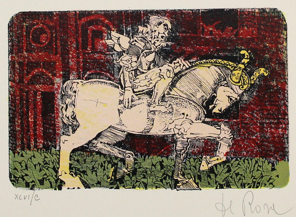 Raffaele de Rosa. -De Krijger te paard- Lithografie-Handgesigneerd. kopen? Bied vanaf 39!