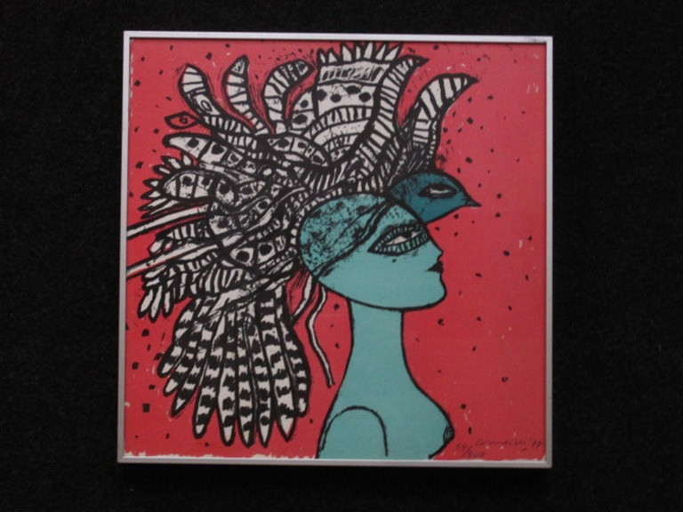 Corneille (1922-2010) COBRA  Litho "Femme au l'Oiseau" handgesigneerd 54/300  verkocht voor € 160!