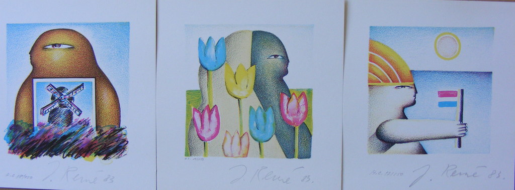 Jörg Remé, 3 grafieken, "Zomer", elk hand-genummerd en gesigneerd! kopen? Bied vanaf 35!