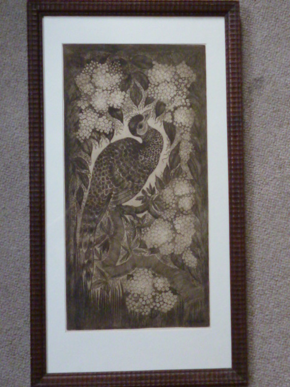 Roelf Gerbrands - ets - Exotische vogel op tak kopen? Bied vanaf 95!