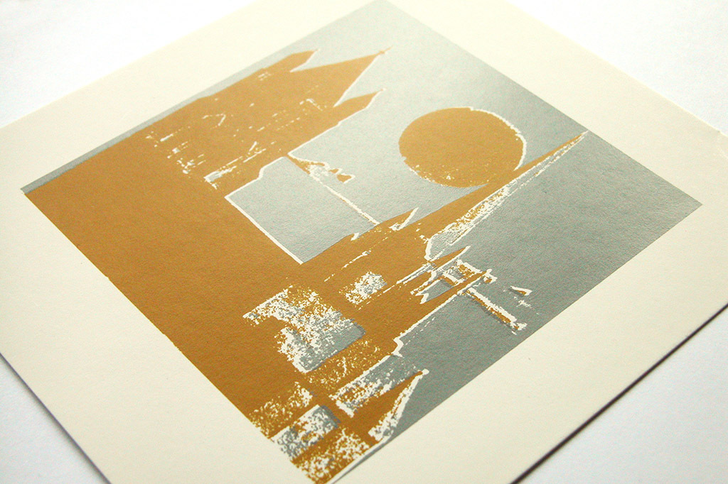 Pascal Besson, ‘Eglise au clair de la lune’, originele litho kopen? Bied vanaf 15!