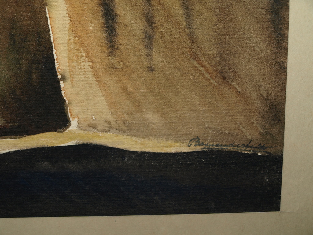 Bas van der Smit (1915) – Aquarel – Grot te Saint-Macaire –Gesigneerd – ca 1955 kopen? Bied vanaf 50!