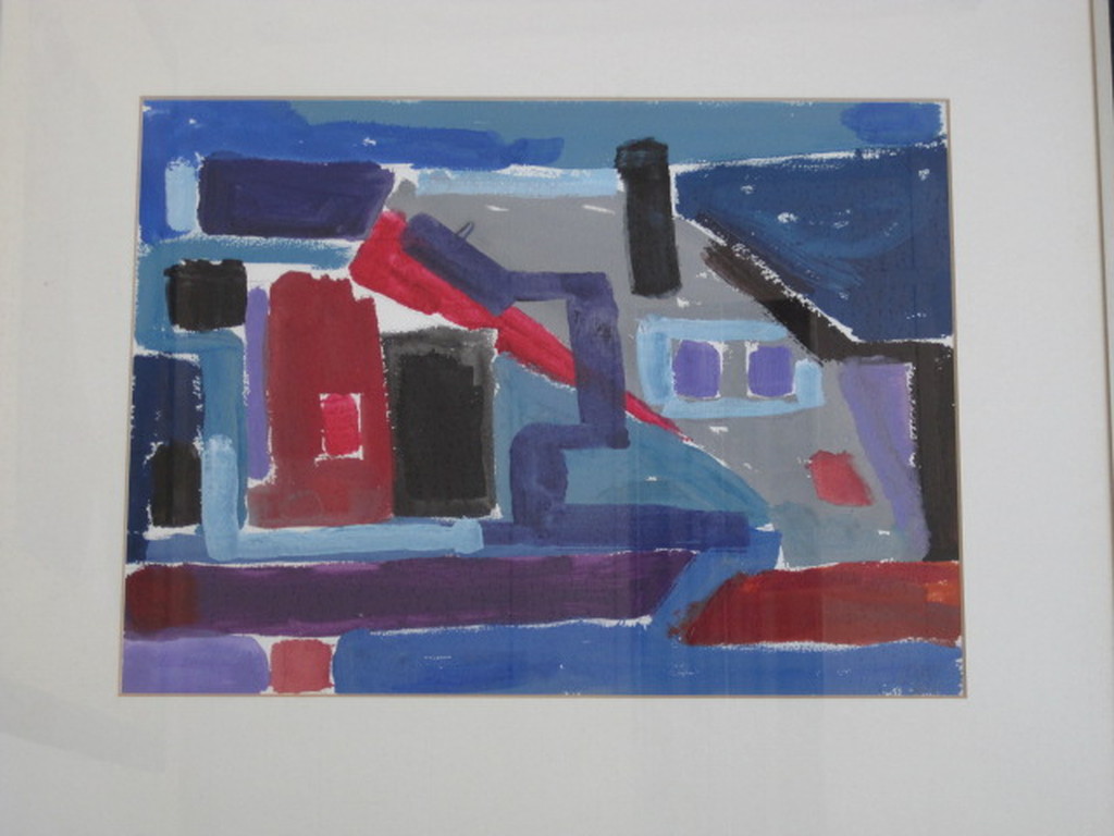 mooie gouache "Maassluis zomermiddag" monogram TCK '91 kopen? Bied vanaf 1!