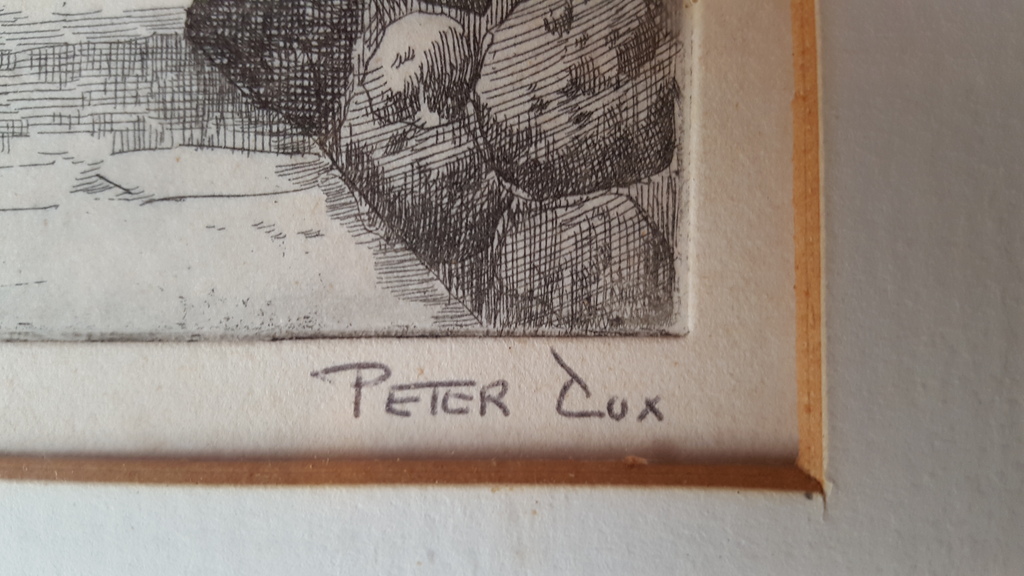 Peter Cox - ets 28/40, straatje in de Provence, gesigneerd kopen? Bied vanaf 1!