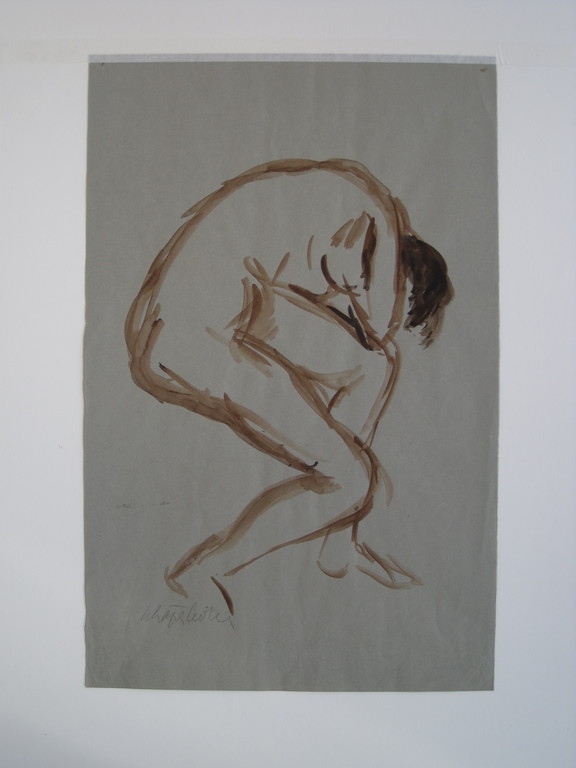 Interessant omstreeks 1920 impressionistisch aquarel  "mannelijk naakt"  kopen? Bied vanaf 1!