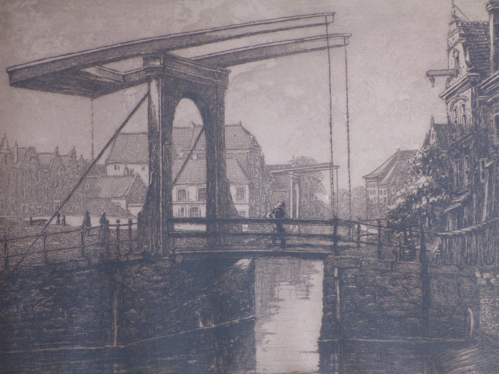 Jaap Veldheer, Gezicht op Noord Hollandse stad, Ets kopen? Bied vanaf 1!