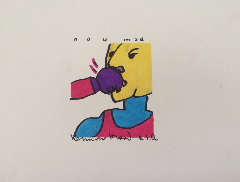 HERMAN BROOD, originele tekening op papier 'Nou moe' verkocht voor € 140!
