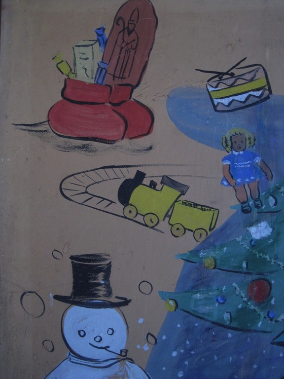 UNIEK! groot "Sinterklaas en Kerst" schilderij van Cornelis "Ot & Sien" Jetses ! kopen? Bied vanaf 1!