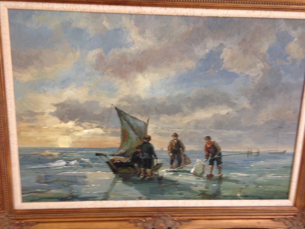 Vissers op ijs in avondzon. kopen? Bied vanaf 450!