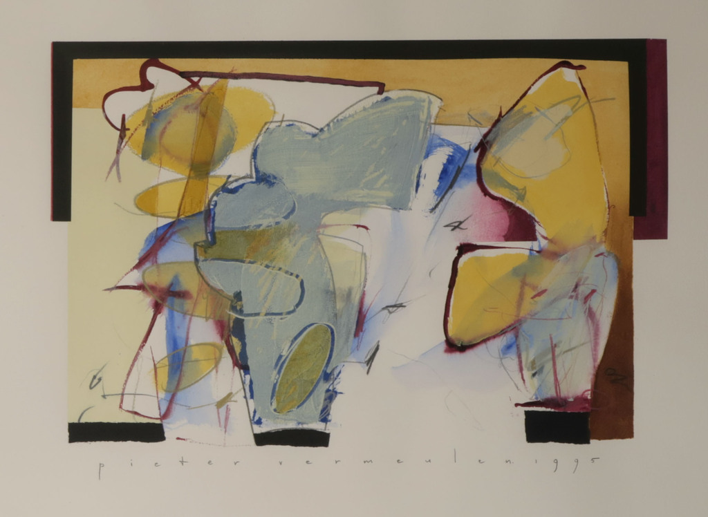 Pieter Vermeulen: Gemengde techniek, Zonder titel II - Ingelijst kopen? Bied vanaf 50!