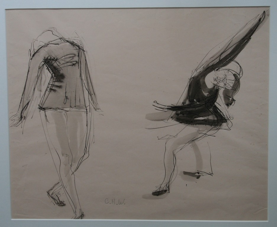 Constance Wibaut - Inkt en Aquarel - Danseres - gesigneerd met monogram kopen? Bied vanaf 45!