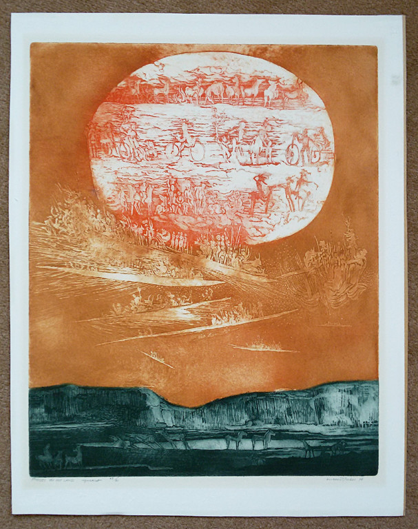 Michael Jepkes - Spiegel van het land, aquatint ets kopen? Bied vanaf 30!