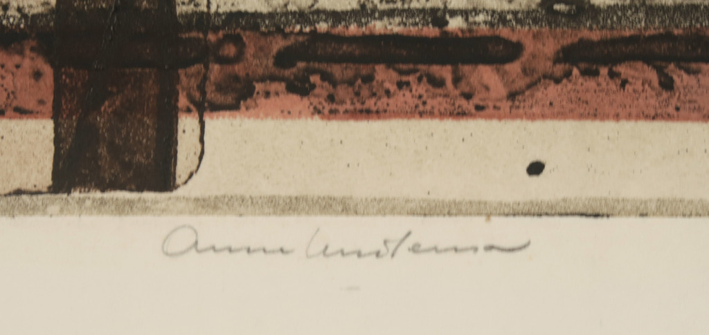 Anne Huitema: Ets en aquatint, Landschap met herenhuizen kopen? Bied vanaf 1!