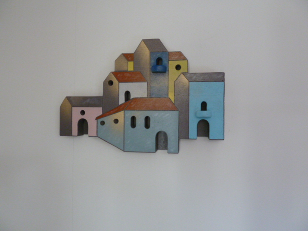 Stenen relief (staand of aan wand), Mediterraans dorpsgezicht kopen? Bied vanaf 1!