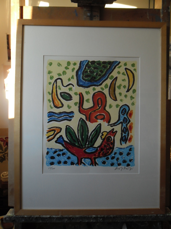 Keimpe Kootstra, Kleurrijke tijdloze Zeefdruk, -Tuinen van geluk.- nr: (3) verkocht voor € 60!