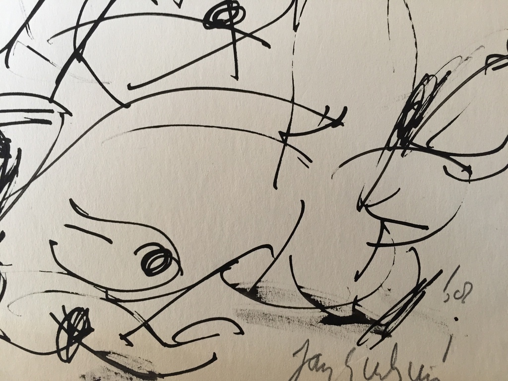 JAN SIERHUIS Unieke INKT tekening 1968 verkocht voor € 55!