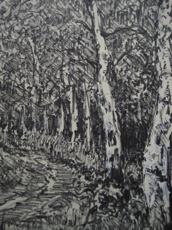 HoutskoolTekening "Boslandschap" van Zaanse impressionist Frans Mars 1903-1973 kopen? Bied vanaf 1!