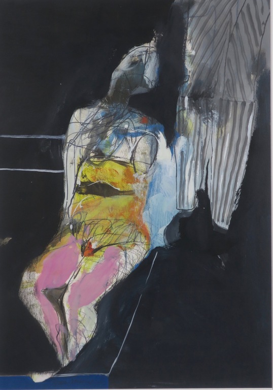 Herman van der Hoff: Olieverf op papier, Z.T. (Figuur) - Ingelijst kopen? Bied vanaf 40!