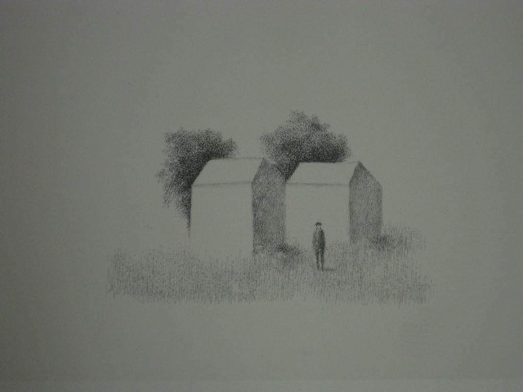 Typisch verstild werk van Metten Koornstra 1912-1978 Litho "man in landschap" MK kopen? Bied vanaf 1!