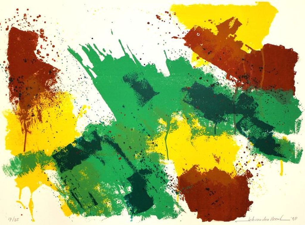 JOHAN van den NOORT  Grote Zeefdruk(100x70cm)  ABSTRACT I  Handgesigneerd kopen? Bied vanaf 1!