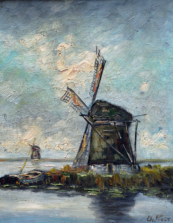 ADRIAAN TERHELL (Venlo 1863-Beverwijk 1949) Olieverf op Linnen GESIGNEERD. verkocht voor € 400!