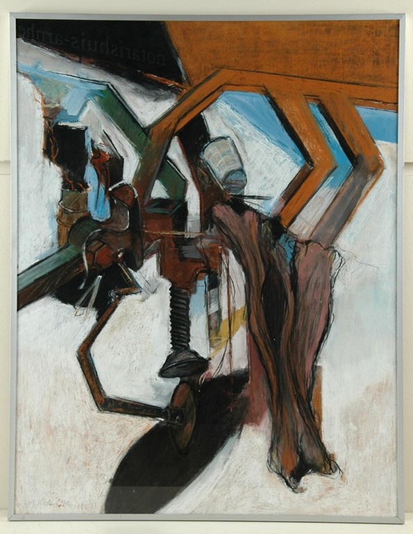 H.van Galen, verf op papier, ZT IV, groot 90 x 70 , Unica  kopen? Bied vanaf 125!