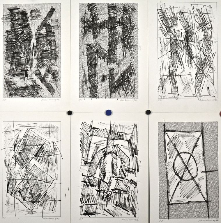 Jan Schoonhoven: Formatie. 12 Zeefdrukken in Portfolio. Allen handgesigneerd (Zeldzaam). verkocht voor € 3200!