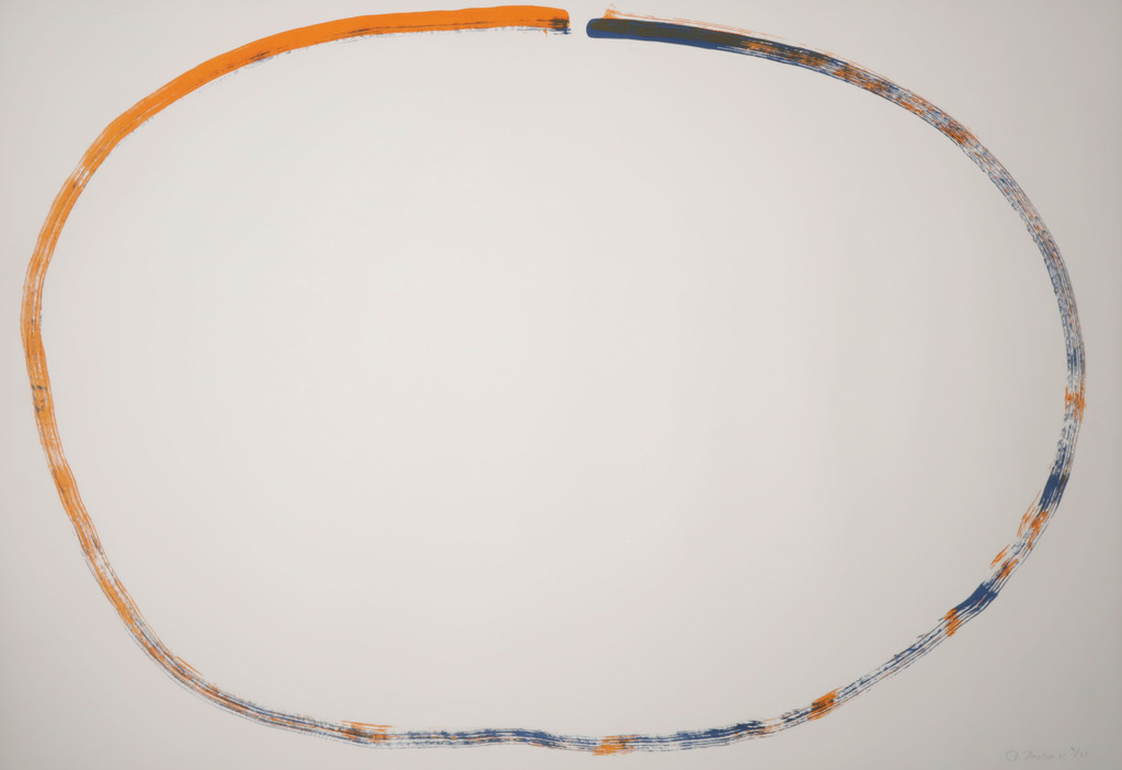 Rob van Koningsbruggen: Litho, Z.T. (oranje/blauw) verkocht voor € 80!