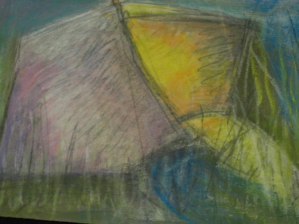 Karakteristiek expressionisme van Age Klink 1940- Pastel + tek gesigneerd  kopen? Bied vanaf 1!