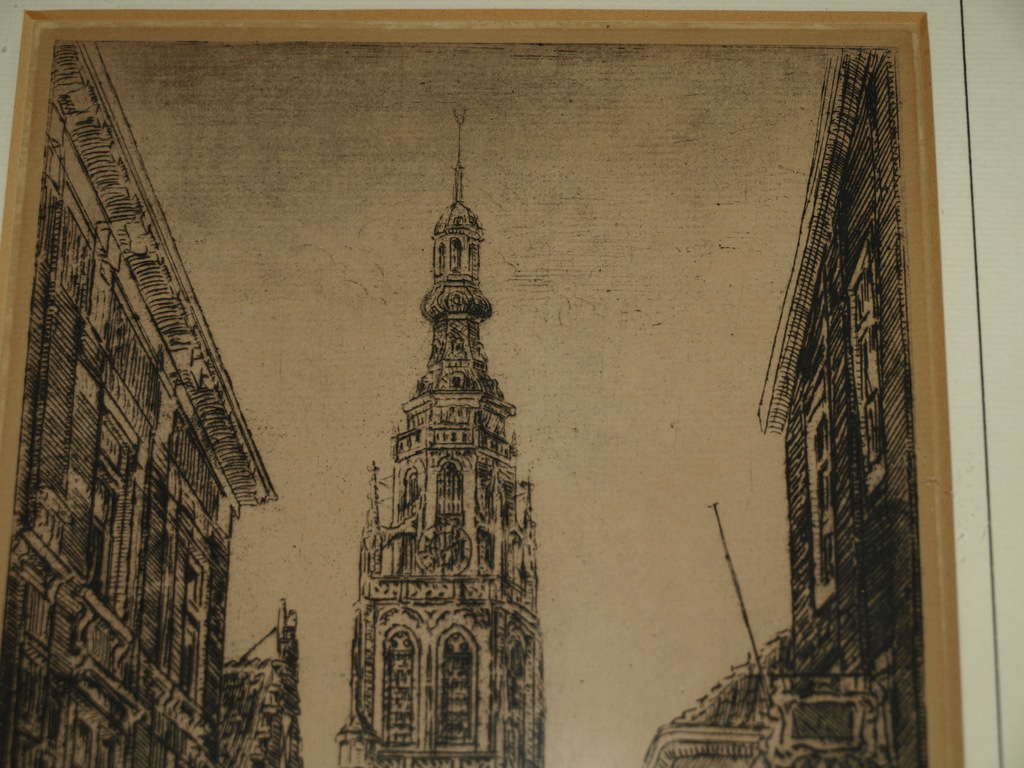 Eugène Rensburg (1872–1956) – Ets – Breda – Gesigneerd en ingelijst – ca 1930 kopen? Bied vanaf 35!